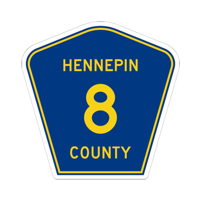 Hennepin County 8 (Minnesota) (Road Sign) STICKER Vinyl Kiss-Cut Decal