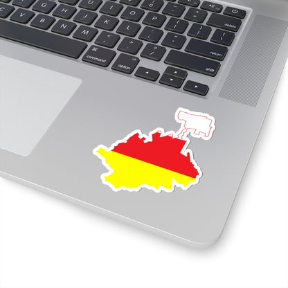 Flag-map of North OssetiaAlania (Russia) STICKER Vinyl Kiss-Cut Decal