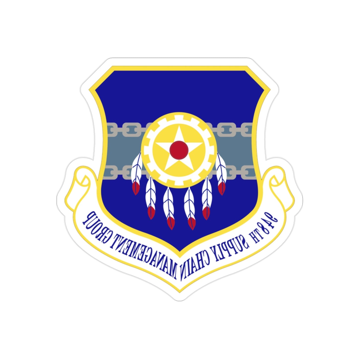 948 Supply Chain Management Group AFMC (U.S. Air Force) REVERSE PRINT Transparent STICKER-2 Inch-The Sticker Space