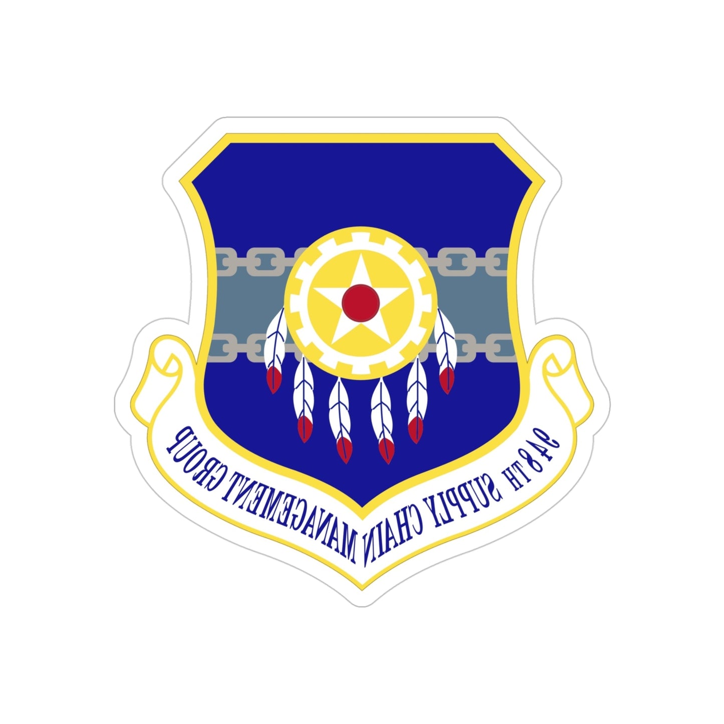 948 Supply Chain Management Group AFMC (U.S. Air Force) REVERSE PRINT Transparent STICKER-4 Inch-The Sticker Space