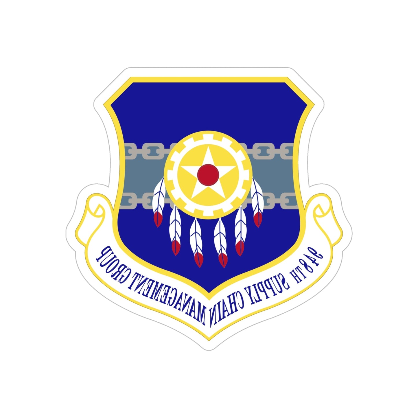 948 Supply Chain Management Group AFMC (U.S. Air Force) REVERSE PRINT Transparent STICKER-6 Inch-The Sticker Space