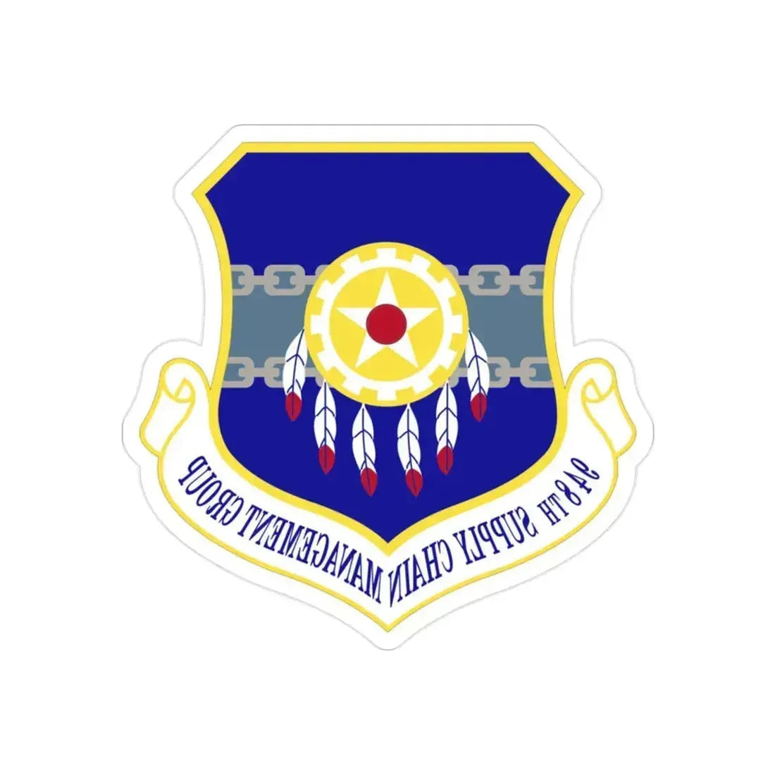 948 Supply Chain Management Group AFMC (U.S. Air Force) REVERSE PRINT Transparent Die-Cut STICKER 2 Inch Die-Cut Transparent - The Sticker Space