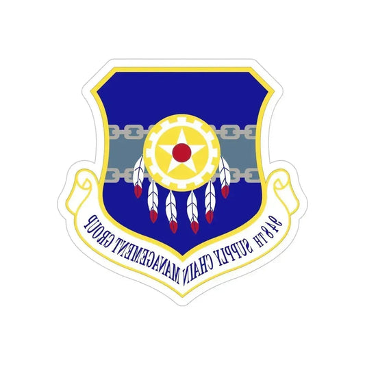 948 Supply Chain Management Group AFMC (U.S. Air Force) REVERSE PRINT Transparent Die-Cut STICKER 6 Inch Die-Cut Transparent - The Sticker Space