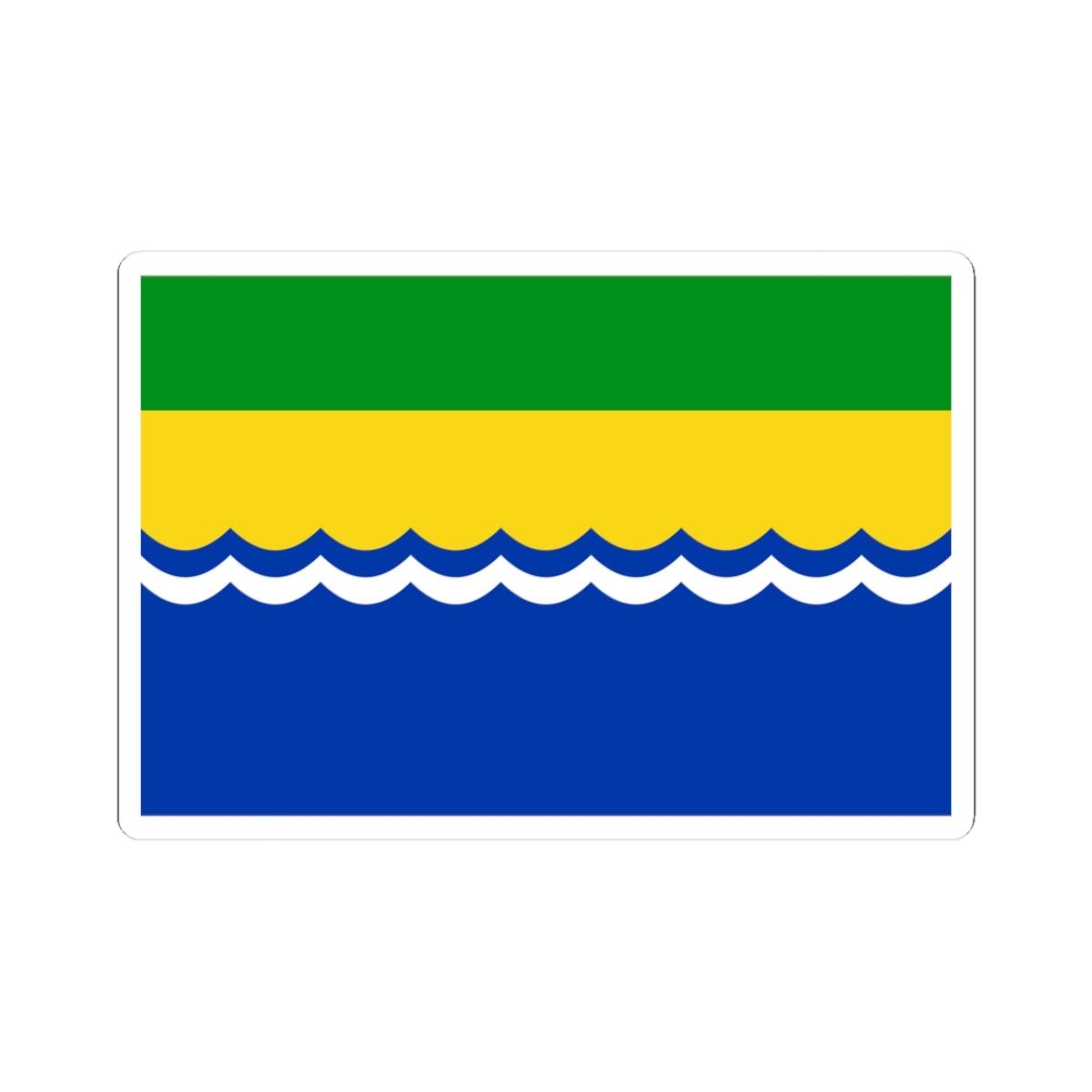 Flag of Azovsky rayon Rostov oblast (Russia) STICKER Vinyl Kiss-Cut Decal