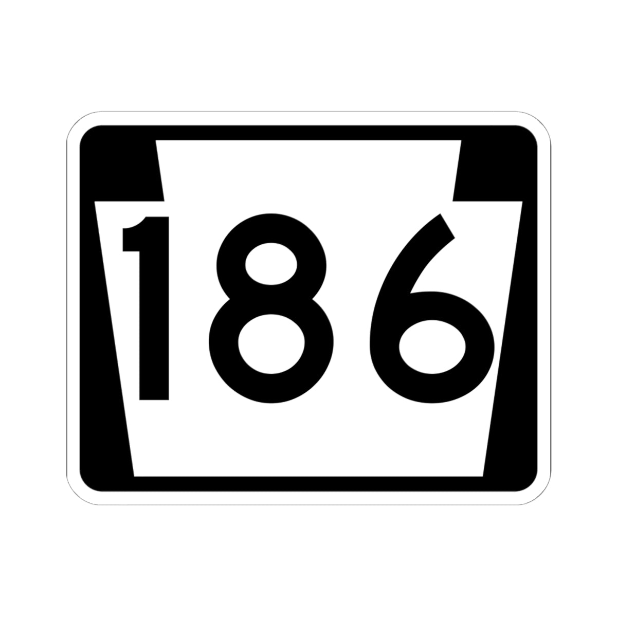 PA-186 (Pennsylvania) (Road Sign) STICKER Vinyl Kiss-Cut Decal