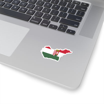 Flag-map of Hungary 1919-1920 (Hungary) STICKER Vinyl Kiss-Cut Decal