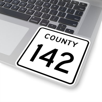 County 142 square (Minnesota) (Road Sign) STICKER Vinyl Kiss-Cut Decal