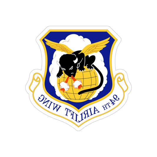 94th Airlift Wing (U.S. Air Force) REVERSE PRINT Transparent STICKER-6" × 6"-The Sticker Space