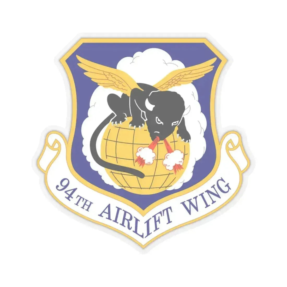 94th Airlift Wing (U.S. Air Force) STICKER Vinyl Kiss-Cut Decal 3 Inch Transparent - The Sticker Space