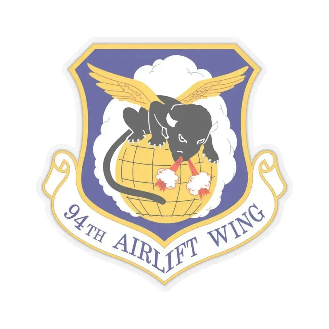 94th Airlift Wing (U.S. Air Force) STICKER Vinyl Kiss-Cut Decal 4 Inch Transparent - The Sticker Space