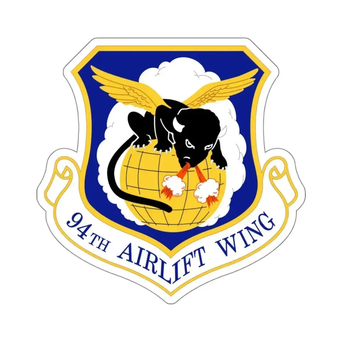 94th Airlift Wing (U.S. Air Force) STICKER Vinyl Kiss-Cut Decal 4 Inch White - The Sticker Space
