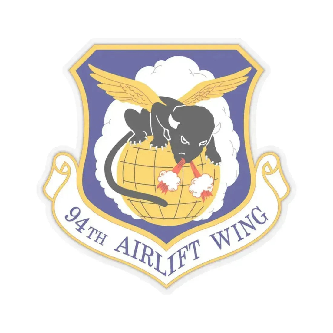 94th Airlift Wing (U.S. Air Force) STICKER Vinyl Kiss-Cut Decal 6 Inch Transparent - The Sticker Space