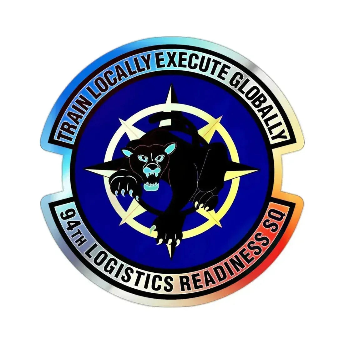94th Logistics Readiness Squadron (U.S. Air Force) Holographic STICKER Die-Cut Vinyl Decal 2 Inch Holographic - The Sticker Space