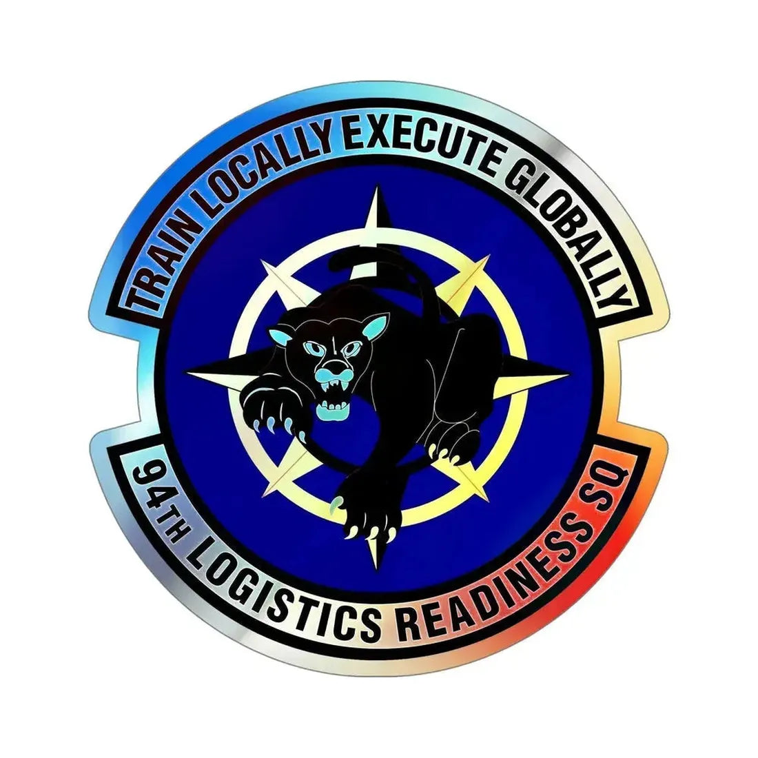 94th Logistics Readiness Squadron (U.S. Air Force) Holographic STICKER Die-Cut Vinyl Decal 5 Inch Holographic - The Sticker Space