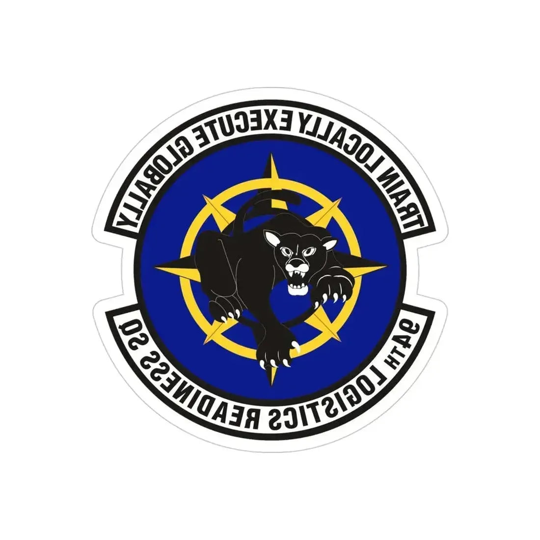 94th Logistics Readiness Squadron (U.S. Air Force) REVERSE PRINT Transparent Die-Cut STICKER 4 Inch Die-Cut Transparent - The Sticker Space
