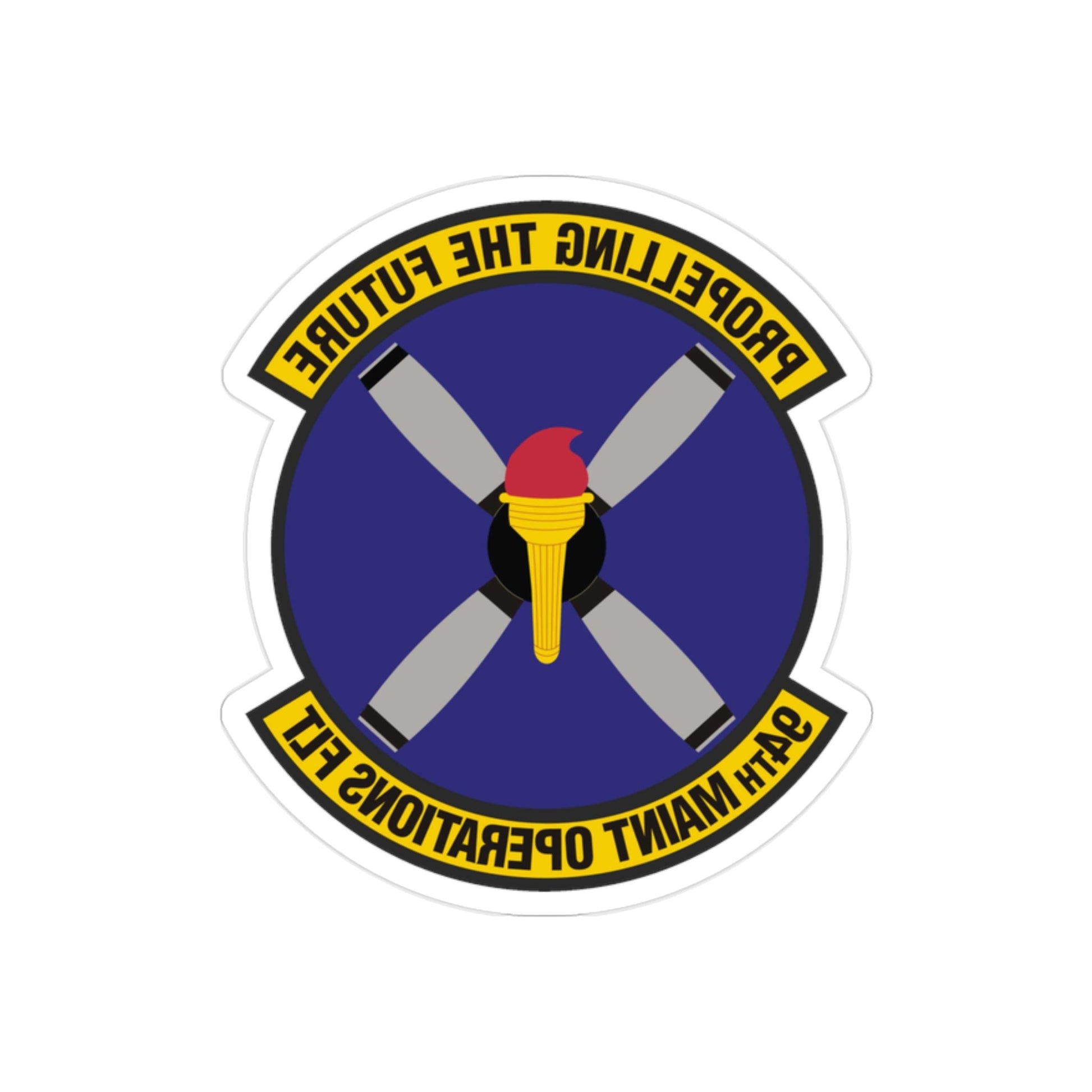 94th Maintenance Operations Flight (U.S. Air Force) REVERSE PRINT Transparent STICKER-2" × 2"-The Sticker Space