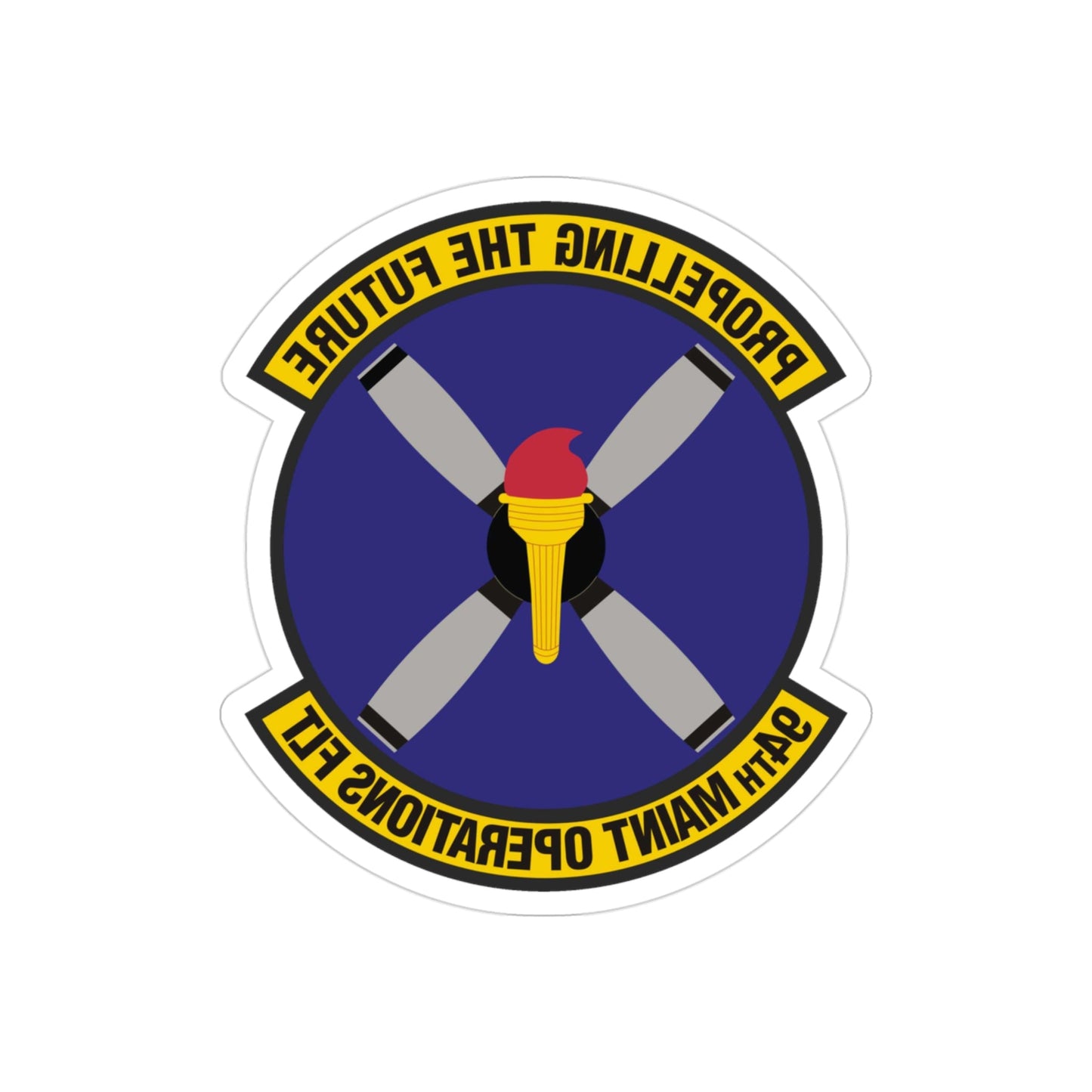 94th Maintenance Operations Flight (U.S. Air Force) REVERSE PRINT Transparent STICKER-3" × 3"-The Sticker Space