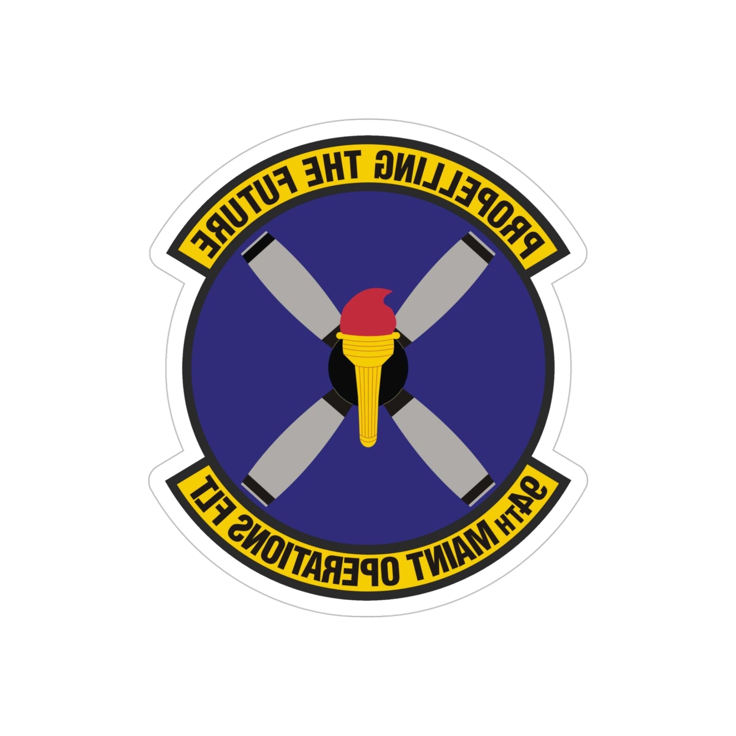 94th Maintenance Operations Flight (U.S. Air Force) REVERSE PRINT Transparent STICKER-5" × 5"-The Sticker Space