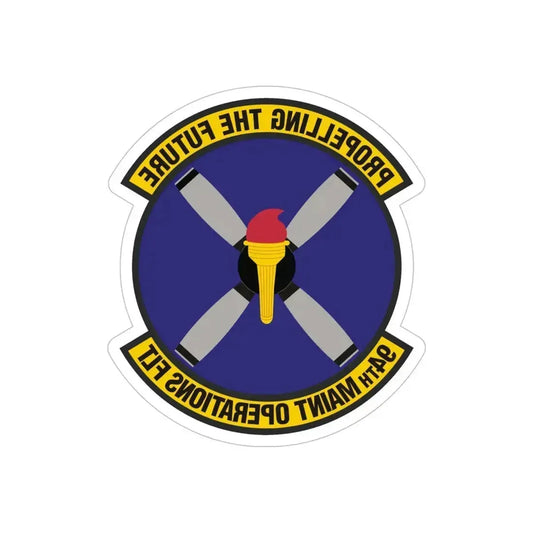94th Maintenance Operations Flight (U.S. Air Force) REVERSE PRINT Transparent Die-Cut STICKER 6 Inch Die-Cut Transparent - The Sticker Space
