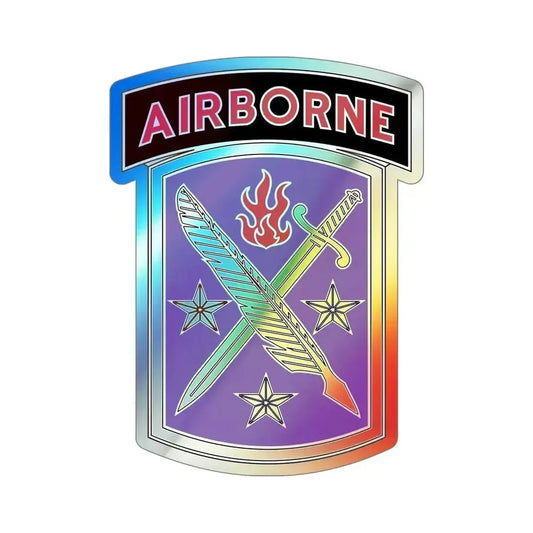 95 Civil Affairs Brigade (U.S. Army) Holographic STICKER Die-Cut Vinyl Decal 6 Inch Holographic - The Sticker Space