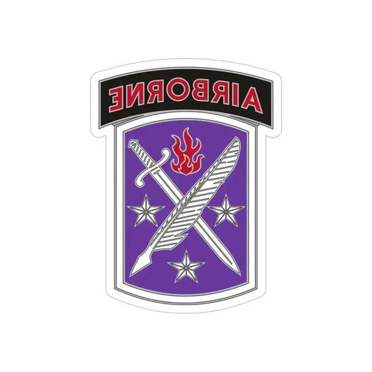 95 Civil Affairs Brigade (U.S. Army) REVERSE PRINT Transparent Die-Cut STICKER 6 Inch Die-Cut Transparent - The Sticker Space