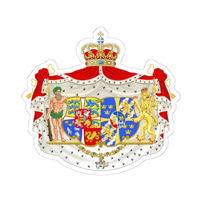 Armoiries de la reine Ingrid de Danemark (Denmark) (Coat of Arms) STICKER Vinyl Kiss-Cut Decal