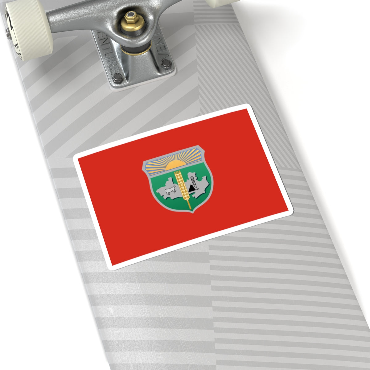 Flag of Dombarovsky rayon Orenburg oblast (Russia) STICKER Vinyl Kiss-Cut Decal