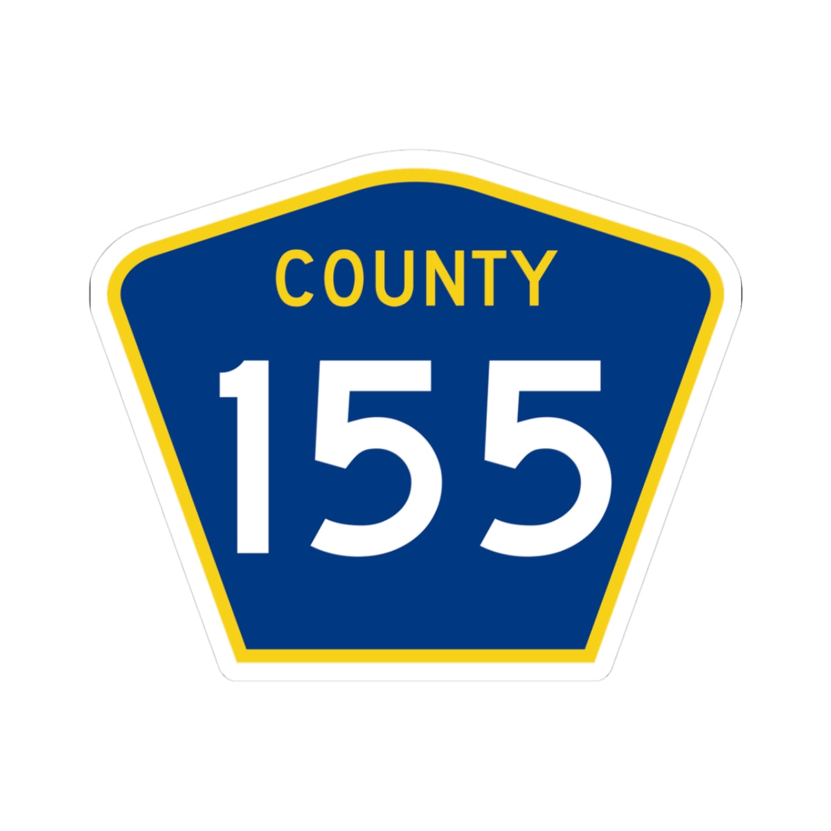 County 155 MN (Minnesota) (Road Sign) STICKER Vinyl Kiss-Cut Decal