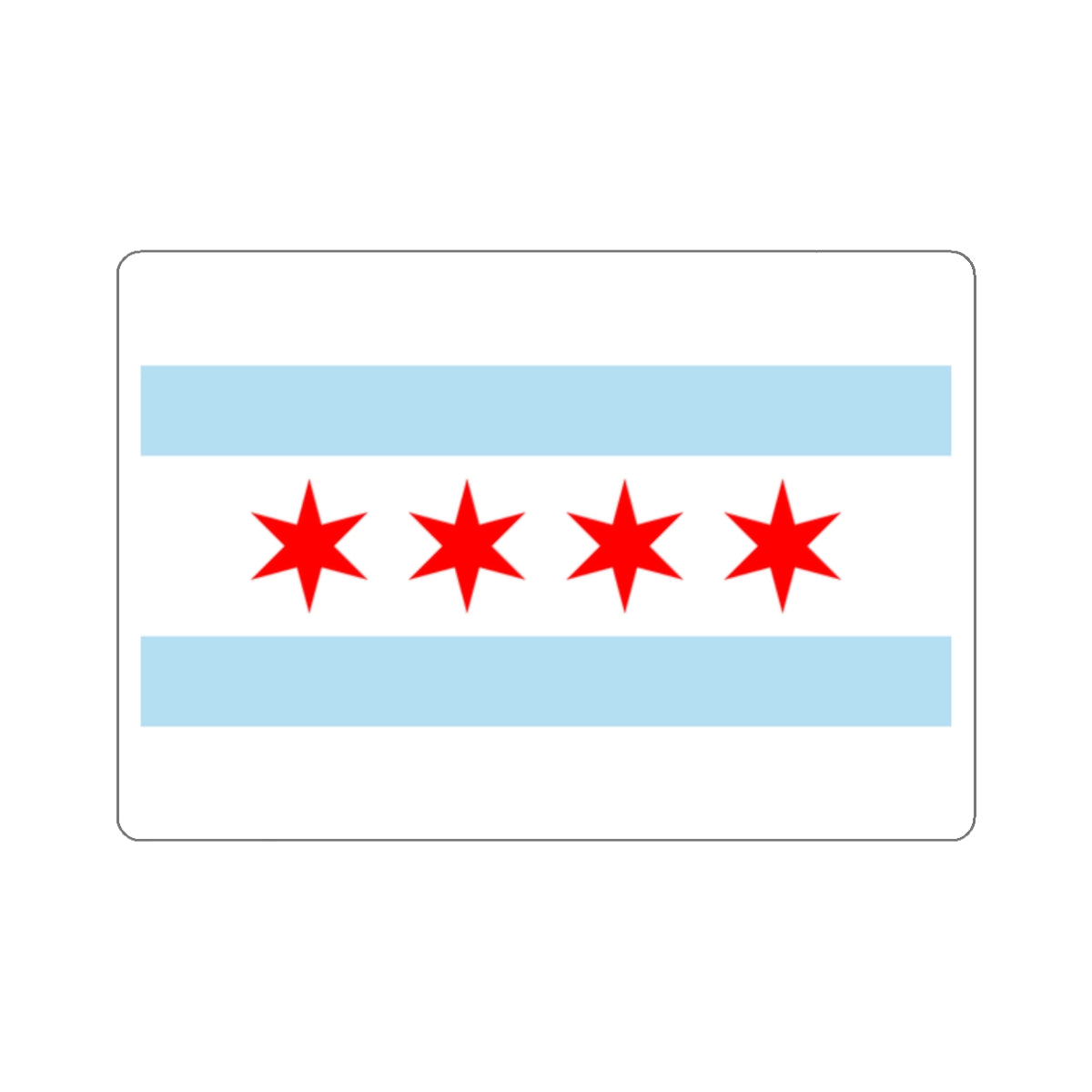 Flag of Chicago, Illinois - STICKER Vinyl Kiss-Cut Decal