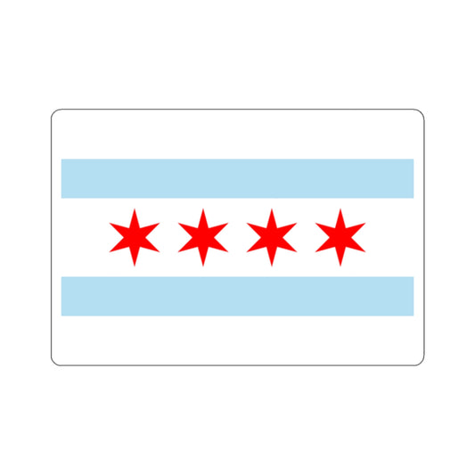 Flag of Chicago, Illinois - STICKER Vinyl Kiss-Cut Decal