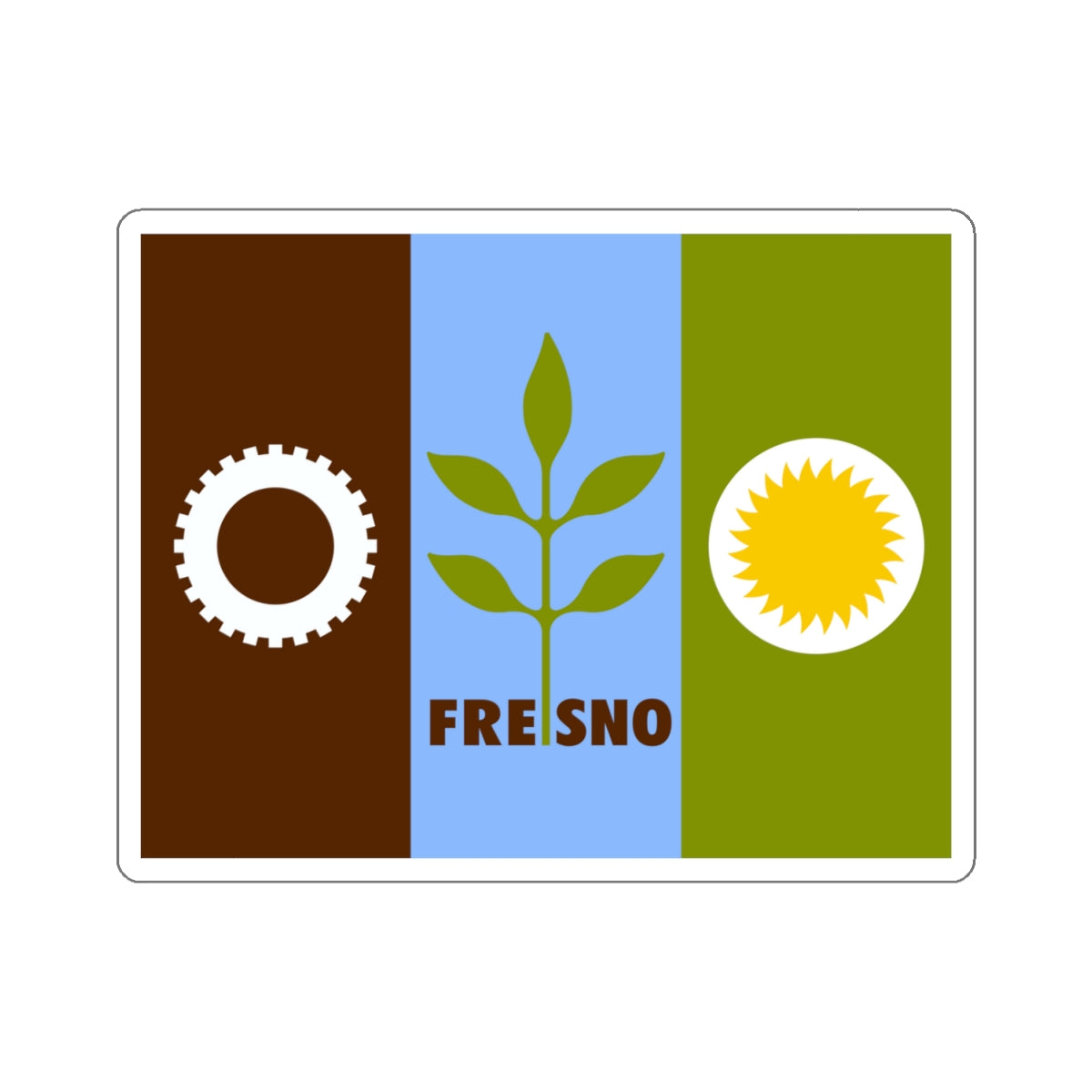 Flag of Fresno, California - STICKER Vinyl Kiss-Cut Decal