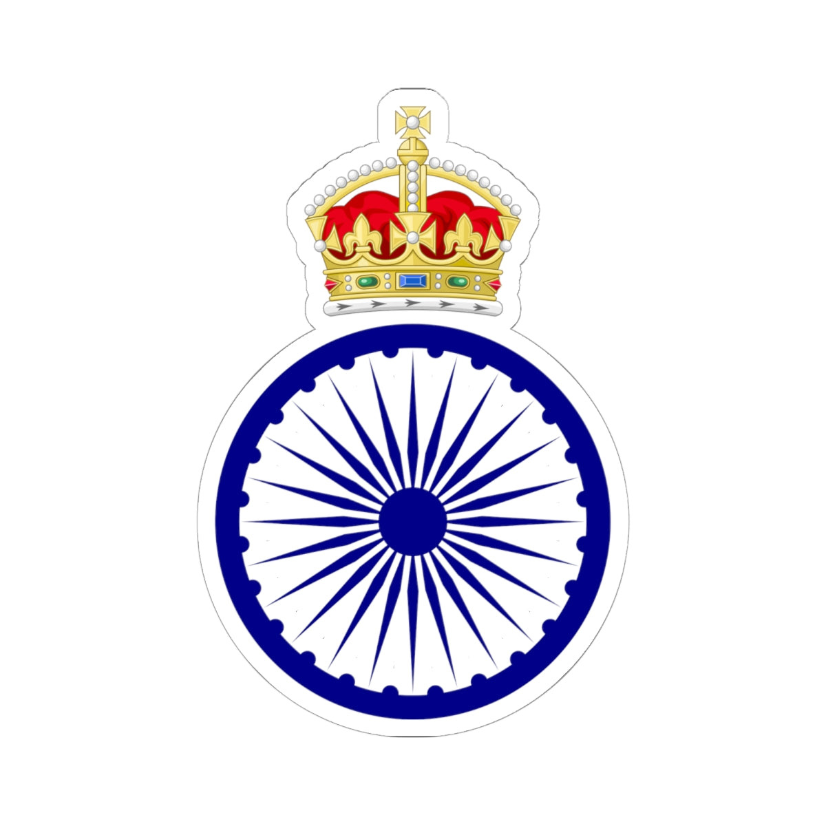 Badge of the Monarchy of India 1947-50 (India) (Coat of Arms) STICKER Vinyl Kiss-Cut Decal