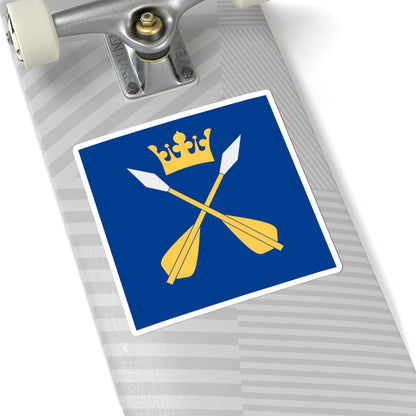 Dalarnas lan vapenflagga (Sweden) STICKER Vinyl Kiss-Cut Decal