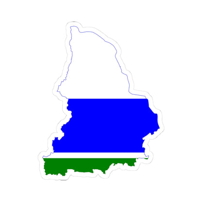 Flag-map of Sverdlovsk Oblast (Russia) STICKER Vinyl Kiss-Cut Decal