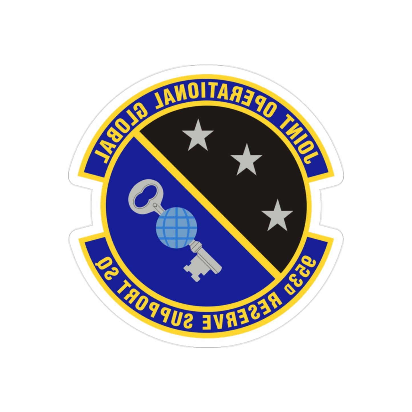 953d Reserve Support Squadron (U.S. Air Force) REVERSE PRINT Transparent STICKER-2" × 2"-The Sticker Space