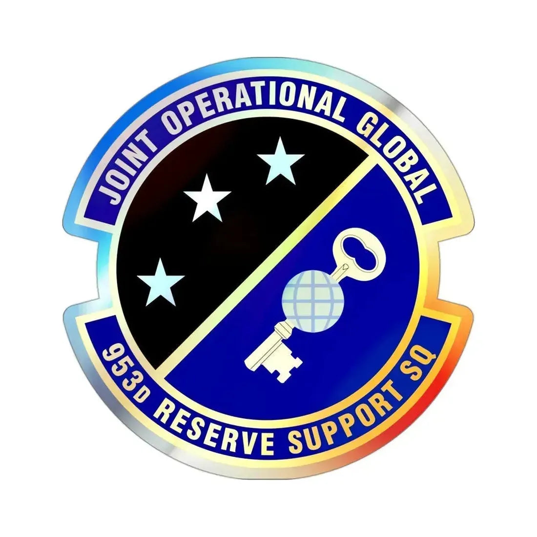 953d Reserve Support Squadron (U.S. Air Force) Holographic STICKER Die-Cut Vinyl Decal 3 Inch Holographic - The Sticker Space