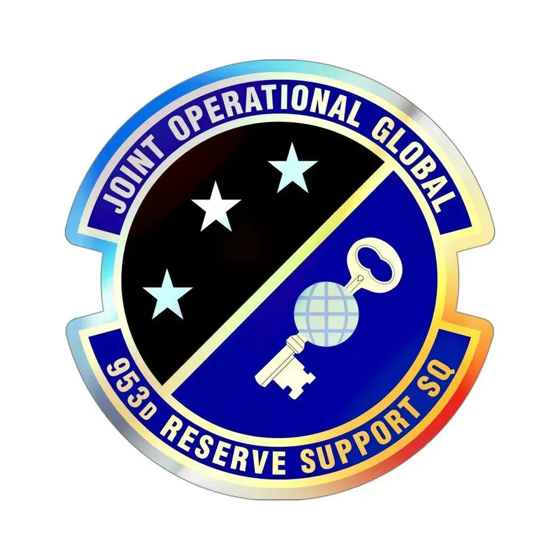 953d Reserve Support Squadron (U.S. Air Force) Holographic STICKER Die-Cut Vinyl Decal 4 Inch Holographic - The Sticker Space