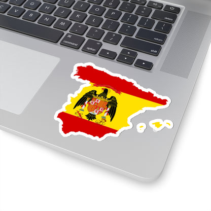 Flag-map of Spain 1977-1981 (Spain) STICKER Vinyl Kiss-Cut Decal