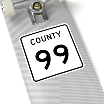 County 99 square (Minnesota) (Road Sign) STICKER Vinyl Kiss-Cut Decal