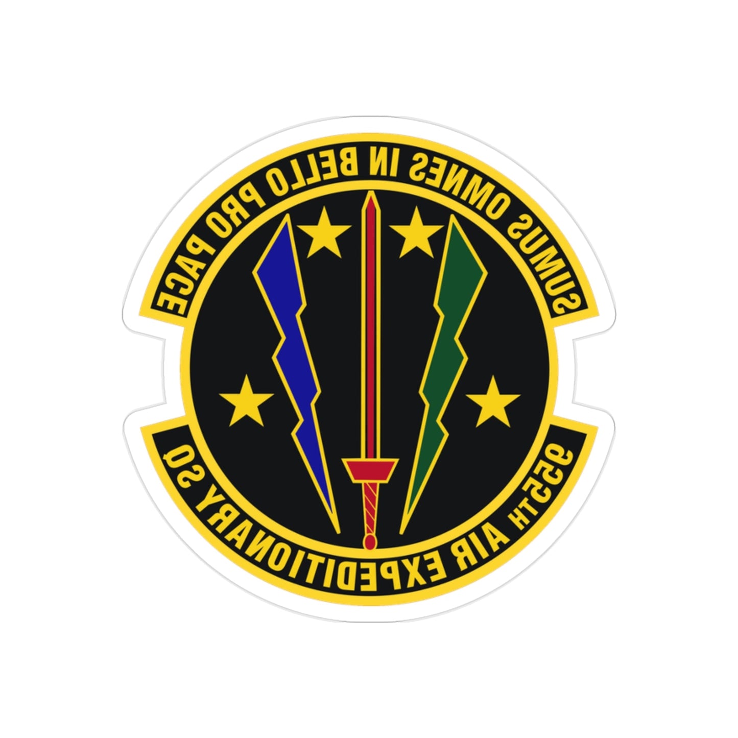 955th Air Expeditionary Squadron (U.S. Air Force) REVERSE PRINT Transparent STICKER-2" × 2"-The Sticker Space