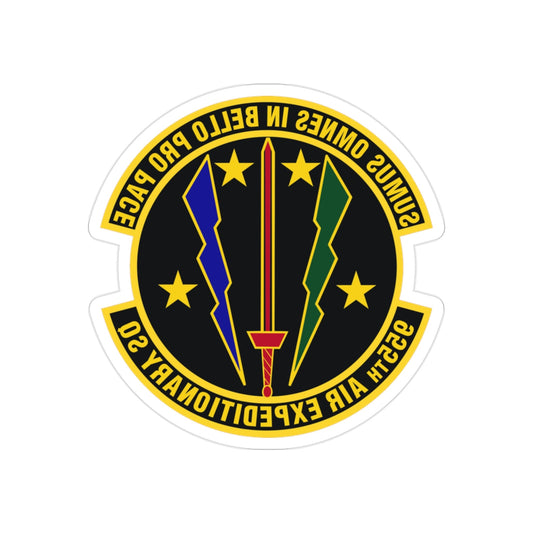 955th Air Expeditionary Squadron (U.S. Air Force) REVERSE PRINT Transparent STICKER-2" × 2"-The Sticker Space