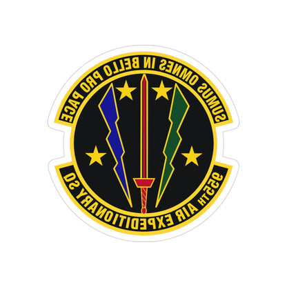 955th Air Expeditionary Squadron (U.S. Air Force) REVERSE PRINT Transparent STICKER-3" × 3"-The Sticker Space