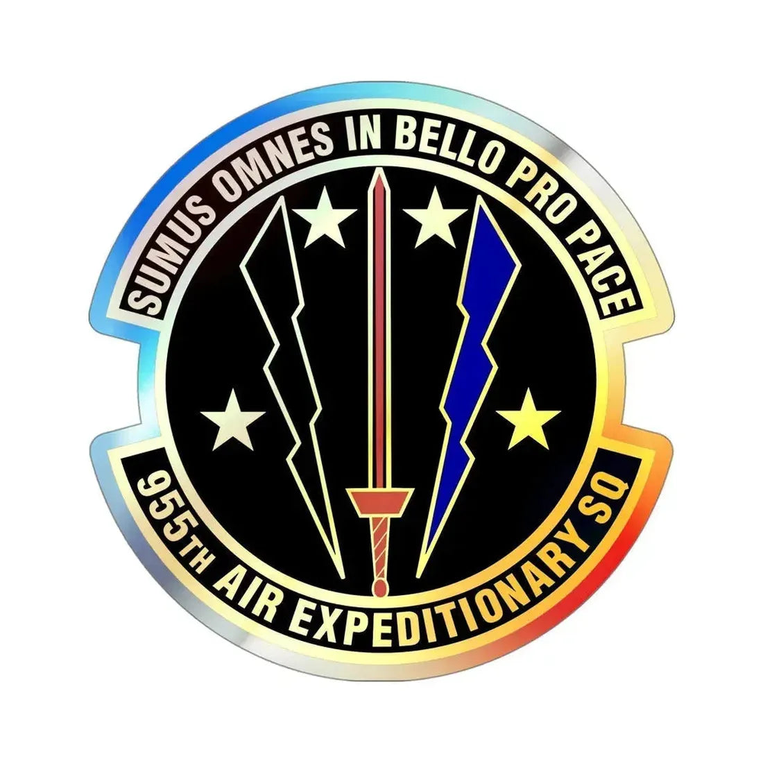 955th Air Expeditionary Squadron (U.S. Air Force) Holographic STICKER Die-Cut Vinyl Decal 4 Inch Holographic - The Sticker Space