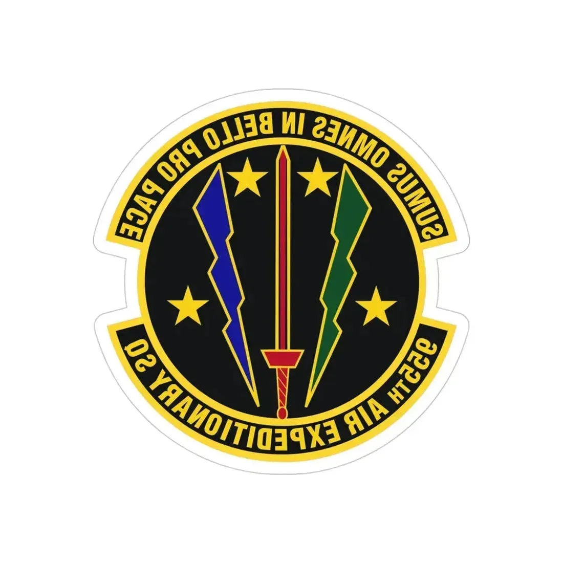 955th Air Expeditionary Squadron (U.S. Air Force) REVERSE PRINT Transparent Die-Cut STICKER 4 Inch Die-Cut Transparent - The Sticker Space