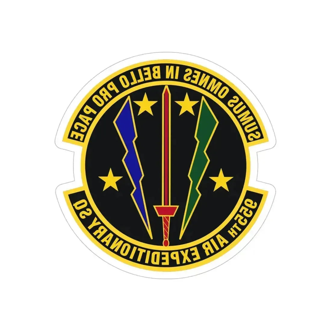 955th Air Expeditionary Squadron (U.S. Air Force) REVERSE PRINT Transparent Die-Cut STICKER 5 Inch Die-Cut Transparent - The Sticker Space