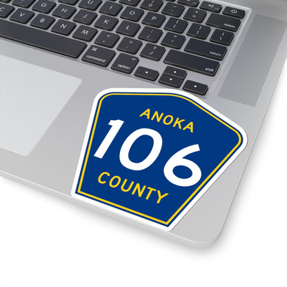 Anoka County 106 (Minnesota) (Road Sign) STICKER Vinyl Kiss-Cut Decal
