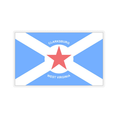 Flag of Clarksburg, West Virginia - STICKER Vinyl Kiss-Cut Decal