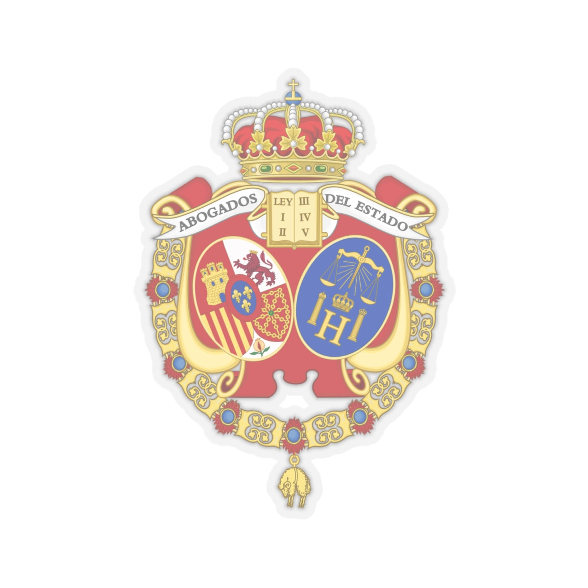 Coat of Arms of the Spanish Legal Representatives of the State - STICKER Vinyl Kiss-Cut Decal