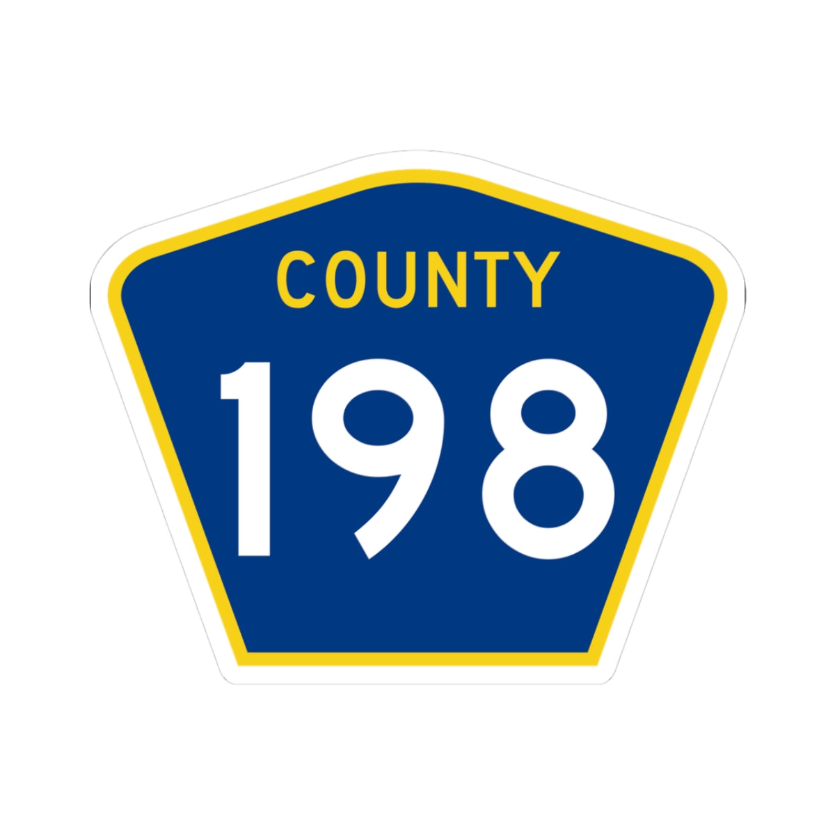 County 198 MN (Minnesota) (Road Sign) STICKER Vinyl Kiss-Cut Decal