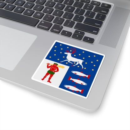 Vasterbottens lan vapenflagga (Sweden) STICKER Vinyl Kiss-Cut Decal
